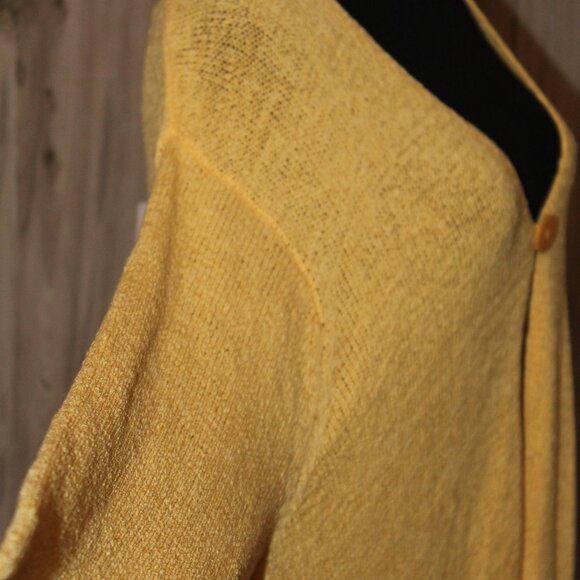 c.l.o.t.h.e.s. Bright, One Button, Yellow, Pull-on Sweater Cardigan 3X, NWT's - Picture 5 of 12